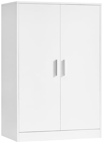 VASAGLE Scarpiera Armadio con Ante, Scarpiera da Ingresso Moderna con Ripiani Regolabili, Mobile Portascarpe Slim, 5 Ripiani, per 12 a 15 Paia di Scarpe, 2 Ante, Bianco Nuvola HSC501WB01