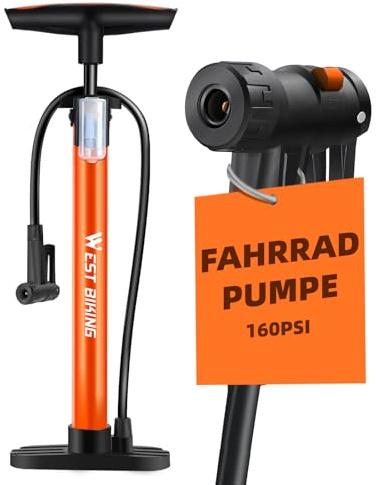 Bomba de aire para bicicleta para todas las válvulas, 11 bar, 160 psi, bomba de pie para bicicleta de carretera, bicicleta eléctrica, bicicleta de montaña, bomba para válvulas francesas y adaptadores