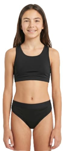 Ecowoman | Braga Menstrual para Niñas | Flujo Abundante | Braguita Menstrual para Regla Lavable a Prueba de Fugas (Negro-Sport, S)