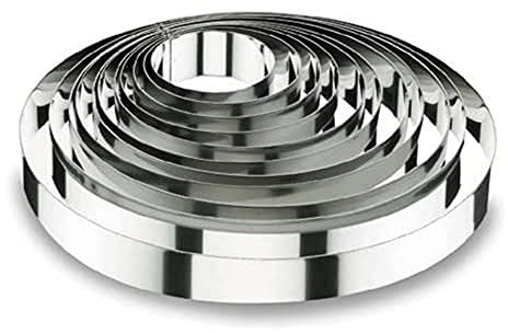 Lacor 68524 Emporte-Pièces Cercle à Tarte Ronde 24 x 4,5 cm 18 / 10, Argent Métallique