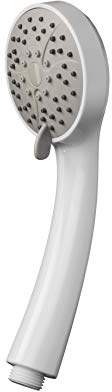 Croydex Essentials Three Function White Shower Head - Shower Handset with Rub Clean Nozzles, 3 Spray Options and Universal Connector, White