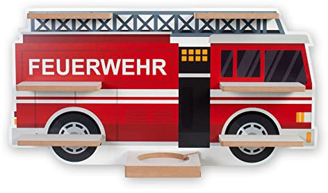 Regal „Feuerwehr“ geeignet für Toniebox und Tonies inkl. 40 Metallplättchen für Flexible Befestigung der Tonie Figuren (Feuerwehr)