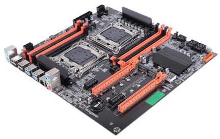 Annadue X99 - Placa base de servidor dual DDR4 2011-3 pines con 4 USB 3.0 traseros para simulador de juegos de computadora de estudio E5CPU, placa base de escritorio de doble enchufe