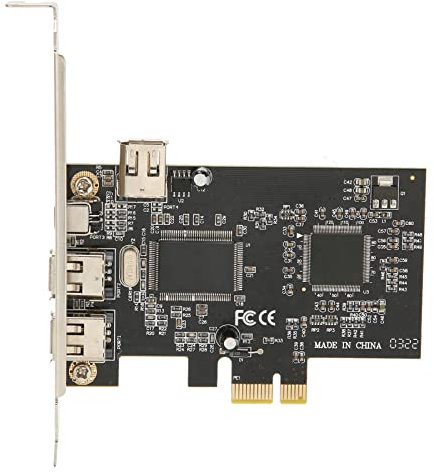 PCIE FireWire Karte, PCI Ex1 zu Externem IEEE 1394 Adapter Controller, 4 Ports (2 X 6 polig + 1 X 4 polig) mit Flacher Halterung für Win2000, XP, für Server 2003, Vista, 7