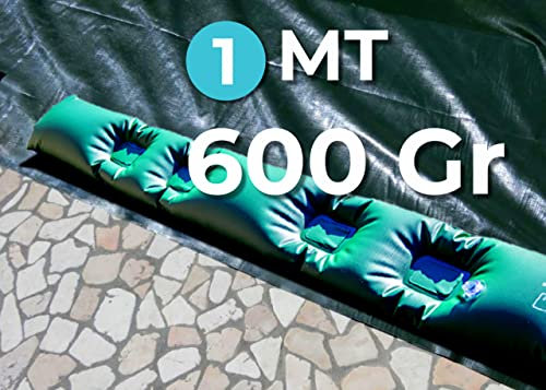 ZEFIRO Tubolare AntiVento AntiRibaltamento Perimetrale Rinforzato in PVC Verde per Telo di Copertura Invernale per Piscina - Lunghezza MT. 1 da 600 Gr/Mq - 2 TermoSaldature - NOVITA - MADE IN ITALY