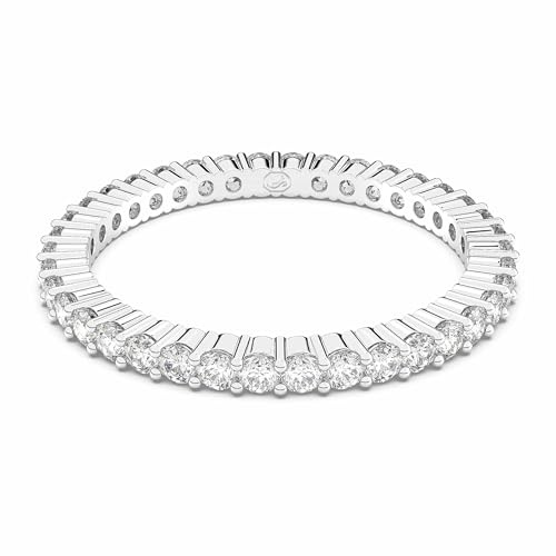 Swarovski Matrix Vittore Ring, Rundschliff, Weiß, Silberfarbenes Finish
