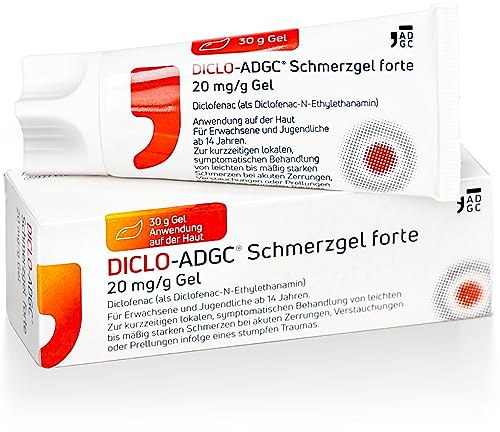 DICLO-ADGC® Schmerzgel forte 30g - effektive Schmerzlinderung - Behandlung von leichten bis mäßig starken Schmerzen bei akuten Zerrungen, Verstauchungen oder Prellungen