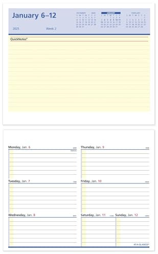 AT-A-GLANCE 2025 Tischkalender Nachfüllung, wöchentlich, 14 x 17,8 cm, Flip-A-Woche mit QuickNotes (SW7065025)