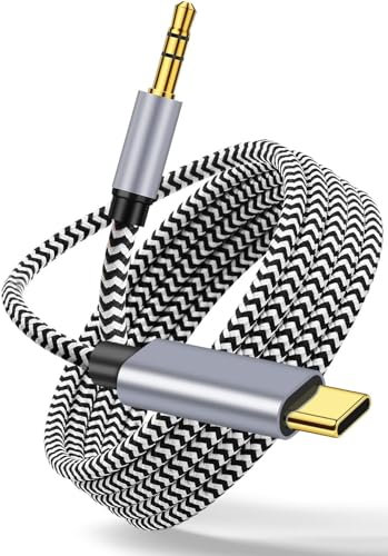 Câble USB C vers 3,5mm Jack, Cable Jack Adaptateur Casque, Cable Aux Voiture Stéréo Audio Compatible avec Galaxy S22/S21/S20-3M