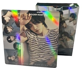 ATEEZ Album laser carte Golden Hour Part.1 Cartes photos 55 pièces ATEEZ Nouvel album laser carte Golden Hour Part.1 Lomo Cartes postales Ateez Cartes photo Set