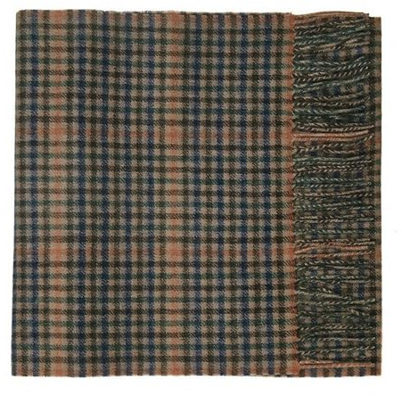 Oxfords Cashmere Rena lammull skotsk halsduk, beige pläd, M