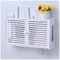 HUANHUZ Large Wireless Router Rack, Floating Shelves, Living Room Wall-Mounted WiFi Storage Box,TV Lower Plug-in Shielding Box Set-top Box
