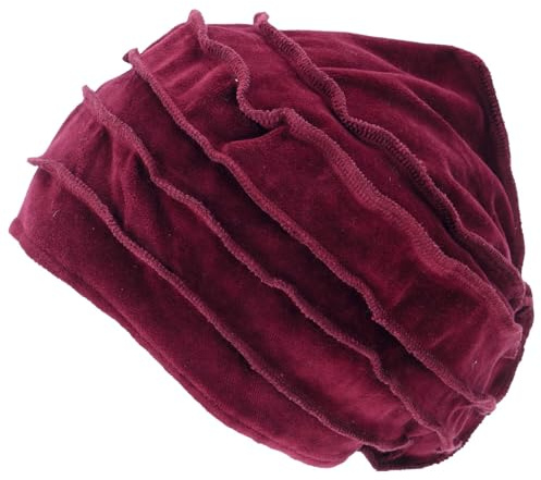 GURU SHOP Casquette en velours, bonnet de ballon, bordeaux, pour homme/femme, coton, taille : taille unique, rouge bordeaux, taille unique
