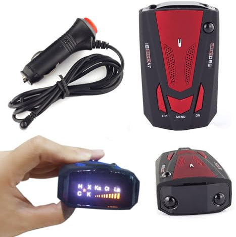 360° Fahrzeug Radarwarner, V7 GPS Speed Safe Detector, 16 Band Laser Detection, Navigation Sprachansage, Bietet 180-Grad-Erkennung Von Laser-Signalen, Mit LED-Anzeige, Für Die Verkehrssicherheit