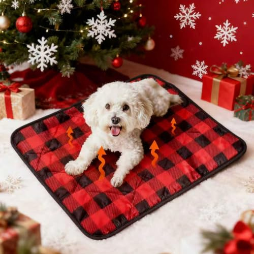 HuaCommerce Coperta autoscaldante per cani e gatti, 40 x 50 cm, tappetino termico per l'inverno con superficie antiscivolo, lavabile e auto-riscaldante