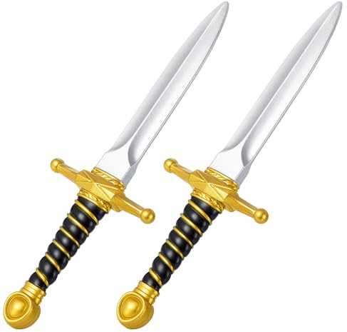 PU Foam Daggers Swords, 2pcs Prop Martial Arts Weapons Sword Realistic Dagger Knife Toys PU Fake Foam Short Sword Prop Costume Accessory
