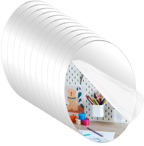 FINGERINSPIRE 12PCS Oval Acrylic Mirror 150x100mm Silver Color Craft Mirror with Protective Film Oval Shape Pen Holder Base Mirrors Sheet for DIY Craft Projects Home Decoration Makeup Organizer