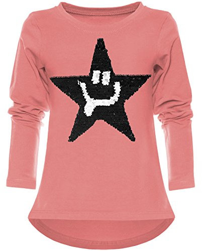 BEZLIT Mädchen Wende-Pailletten Shirt Süßem Motiv 21897 Lachs Größe 104