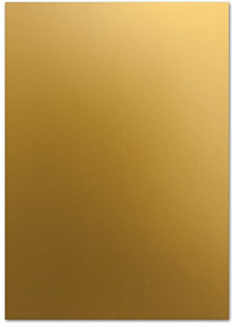 FarbenFroh - Cartulina para manualidades, 50 unidades, DIN A4, 250 g/m², 21 x 29,7 cm, dorado metálico, tarjeta fotográfica, cartulina gruesa