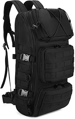 VINBAGGE Wanderrucksack Rucksack Herren Damen Wasserdicht Taktischer Rucksäcke 30L Schwarz Backpack Trekkingrucksack Jungen für Camping Reisen Outdoor Bundeswehr Survival