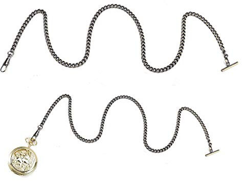 Shanrya Retro Taschenuhrenkette, Taschenuhr Kette, 65cm Uhrenkette zum Dekorieren für Uhrenzubehör(Bronze)