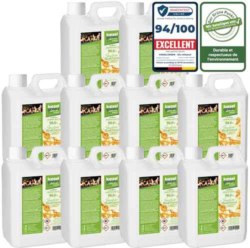 KieselGreen Bioethanolo 50 Litri con Fragranza per Caminetto a Etanolo – Bio-etanolo profumato per Ambienti, molte Fragranze - Profumo per Caminetto a bioetanolo da Interno o da Tavolo