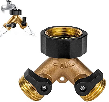 Aohcae Robinet Double Machine a Laver, Robinet Double Sortie Raccord Lave Vaisselle Repartiteur 2 Voies Répartiteur d'eau pour Connecter 2 équipement