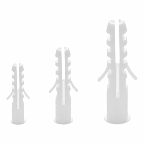 300 PCS White Wall Plugs, Expansion Nail Plugs, Plastic Screw Plugs