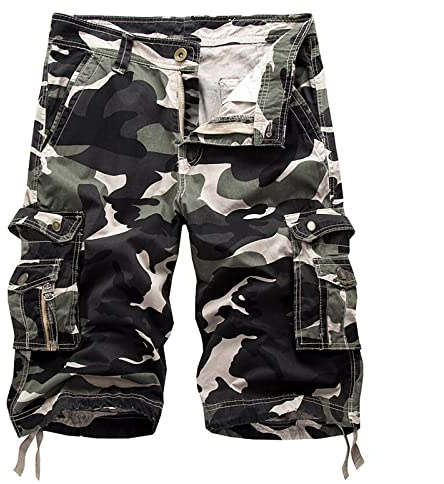 Pantaloncini da uomo in cotone estivo cargo, mimetico, pantaloncini corti per ragazzi retrò, da uomo, per sport all'aria aperta, pantaloni da jogging elasticizzati, ad asciugatura rapida, da uomo, per