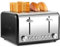 Cusimax Toaster, 4 Slices Toaster, Stainless Steel Toaster with 4 Extra-Wide Bread Slots and 6 Variable Browning Shade Controls, Featuring with Defrost/Reheat/Cancel Settings, Removable Crumb Tray