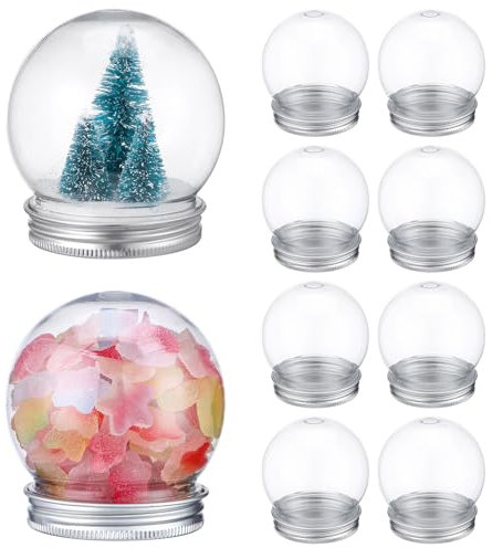 Cabilock Kit Palla Di Neve Natalizia Fai Da Te: 10 Pezzi Di Globo D'acqua Trasparente Con Tappo A Vite Globo Di Neve Vuoto In Plastica Per L'inverno Fai Da Te Per Natale 150 Ml