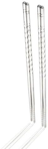 PARENCE.- Set mit 4 Trommelstöcken aus Edelstahl - Länge 22 cm | Wiederverwendbar, leicht und leicht zu reinigen | Ideal für asiatische Küche, Sushi, Ramen, Dim Sum, Silber