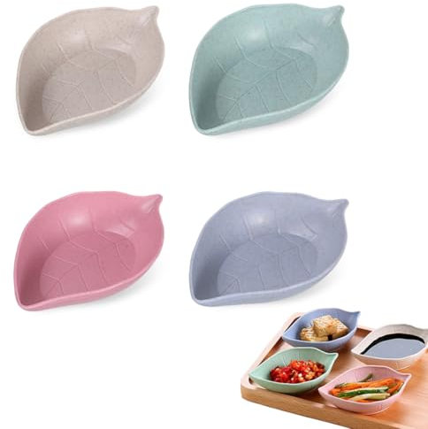 LONZIKP 4 x Saucenschälchen, Dipschalen, Dip Schälchen, Sojasauce Schälchen, Sushi Schälchen, Fingerfood Gewürzschalen, Marmeladenschälchen