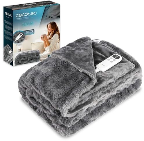 Cecotec Elektrisk filt 200 x 180 cm HeatConfort Noa (200 x 180). 130 W, 10 justerbara temperaturnivåer, avtagbar LCD-kontroll, timer med automatisk avstängning, PTC+ NTC-teknik