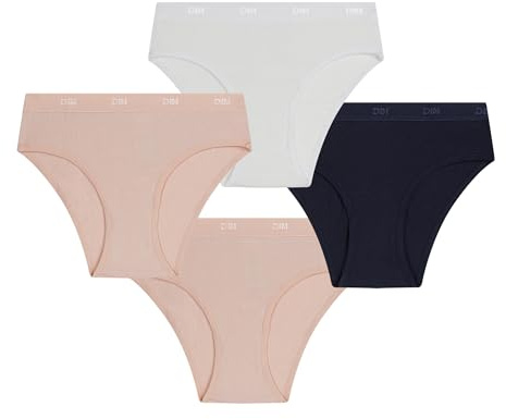 Dim Fille – Culottes Les Pockets Ecodim Coton x4 | Ultra Douces & Stretch | Motifs Amusants | Confort Quotidien