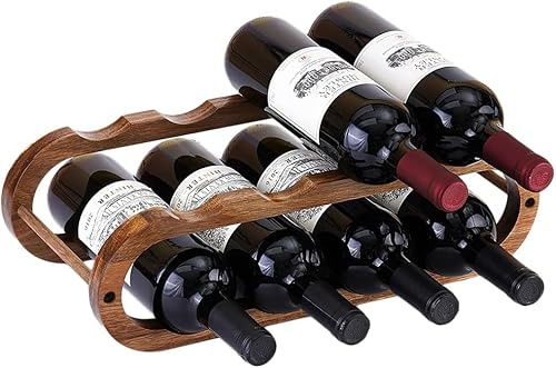 Wine Rack and Water Bottle Organizer 2 in 1 for Cabinet and Countertop (Acacia 2 Tier)