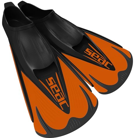 Seac Speed S, Kurze Schwimmflossen für das Training im Pool und im Freiwasser , orange, 40/41