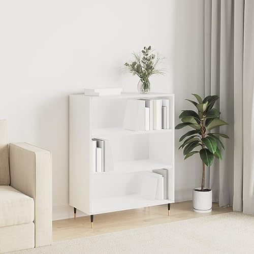 Frdhee Scaffale a gradini, per libreria, bianco, 69,5 x 32,5 x 90 cm, in materiale di legno, per soggiorno, camera da letto, studio, cucina, salvaspazio