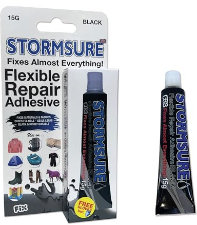 Stormsure Flexible Repair Adhesive 15g Black - Waterproof, Durable, Flexible Glue for Strong Outdoor Equipment Repairs