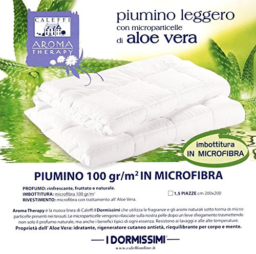 Caleffi Piumino Estivo Leggero in Microfibra Piazza E Mezza con microparticelle di Aloe Vera 200 * 200