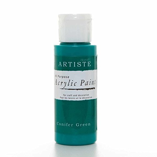 Artiste Acrylic Paint 59ml 2Oz Conifer Green, Quick-Drying Professional Art, Craft and Hobby Artists Paint, Vibrant Colour, Water-Based Paints Cover All Surfaces with Ease, Ideal for Travel Artists