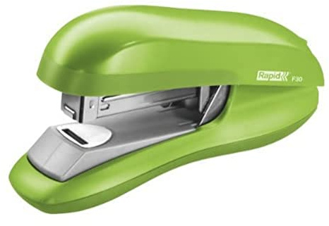 Rapid F30 Fashion Half Strip Stapler, 30 Sheet Capacity, Flat Clinch Stapling, Ergonomic Design, Light Green, 5000356