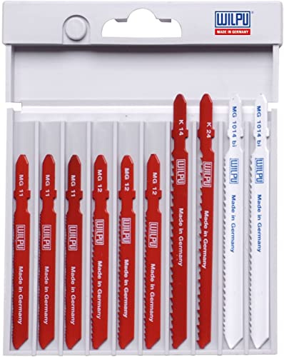 WILPU Stichsägeblatt Einnockenschaft (10er Set, für Metalle/Bleche, Werkstoff Säge: Hochleistungs-Schnellstahl (HSS), Bimetall, Sägeblätter)