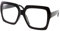grinderPUNCH XL Schwarze, dicke, quadratische, übergroße Brille mit klaren Gläsern – Herren- und Damenkostüm oder Mode – Schwarz