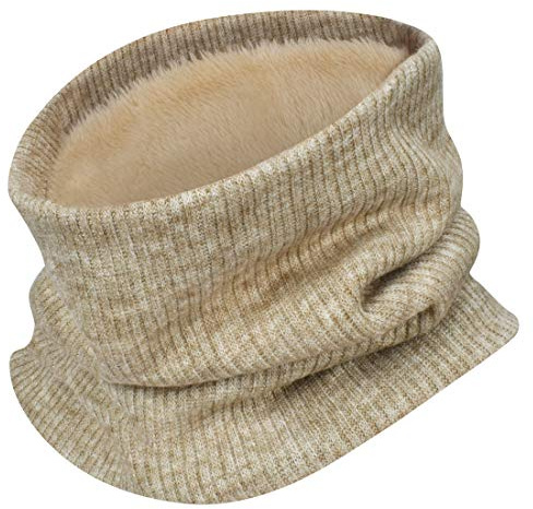 knitted Snood Scarf, Yuson Girl Unisex Loop Infinity fur Neckerchief Lady Neck Warmer Wrap Scarves (Khaki)(Size: One Size)
