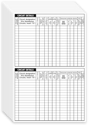 iSigns Circuit Detail Label, Pack of 20, 148x110mm, Self-Adhesive Write-On Electrical Warning Labels for Circuit Boards, British HSE Standards Approved