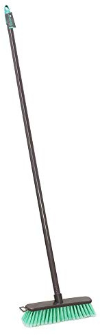 JVL Lightweight Indoor Angled Soft Bristle Sweeping Brush Broom, Turquoise/Grey 20-044TQ