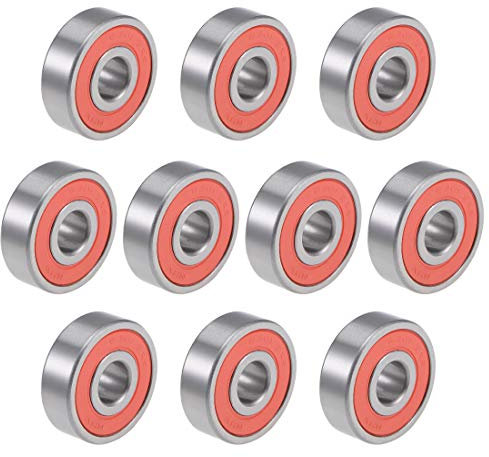 sourcing map 10Stk. 6301-2RS Kugellager Rillenkugellager Z2 Doppelt Versiegelt Chromstahl 12mm x 37mm x 12mm Bearing Rollenlager für Skateboard 3D Drucker Roller Inline Skates