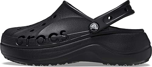 Crocs kvinnors Baya plattform Clog, Svart, 33/34 EU