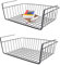 Unterregal Aufbewahrungskorb, 2 Stück Hängekorb Metall Hängekorb Regal Unter Schrank Hängekorb Metall Korb-Organizer Regaleinhängekorb für Küche, Büro, Speisekammer, Bad, Schrank (Schwarz)